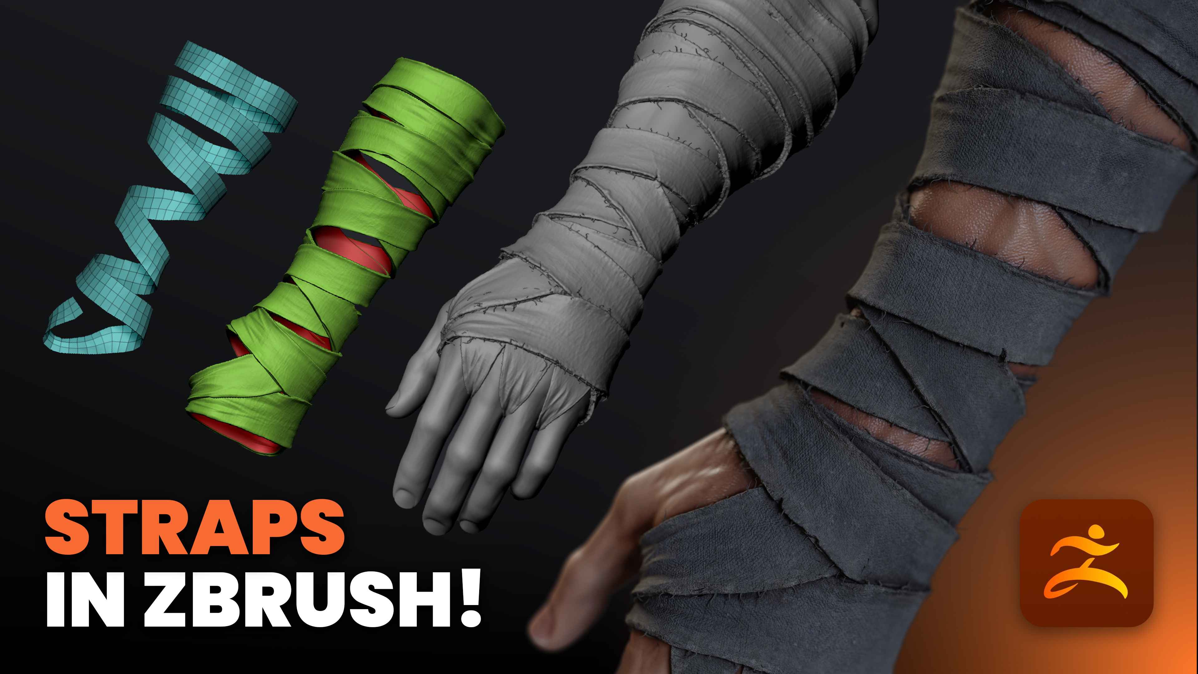Sculpt Realistic Straps and Bandages in ZBrush | Pablander Academy